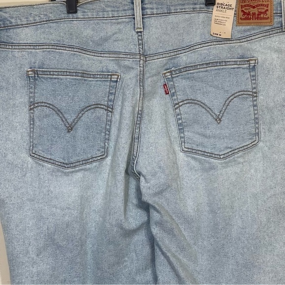 Levi’s rib cage straight blue jeans NWT women’s size 24W - Picture 4 of 10